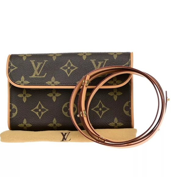 authenticity guaranteed LOUIS VUITTON Pochette Florentine Bum Bag #M Monogram - Picture 1 of 16